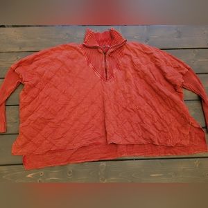 Free people FP one XS burnt orange wide cropped sweatshirt